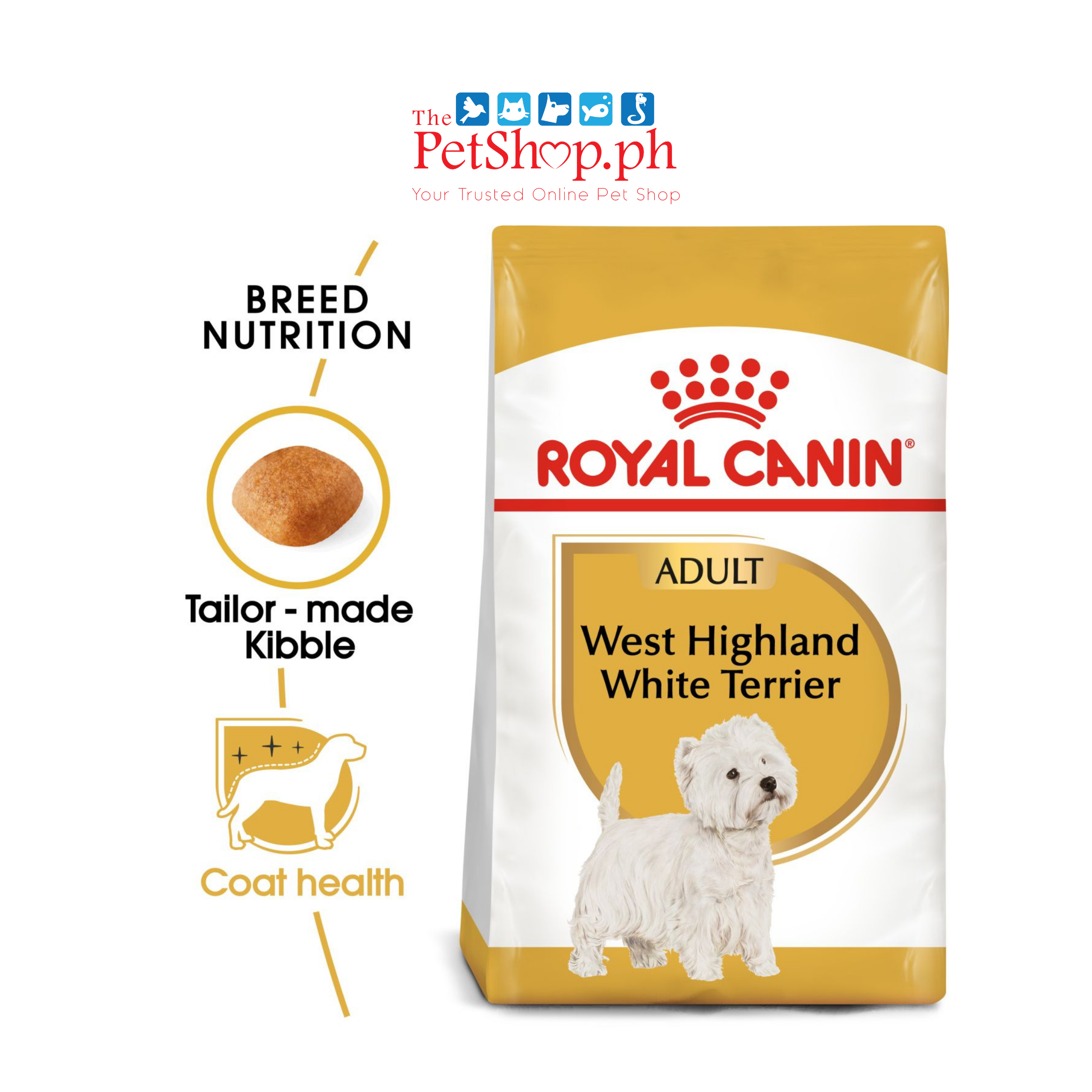 Royal Canin West Highland Terrier 1.5kg  West Adult Dry Dog Food Breed Health Nutrition