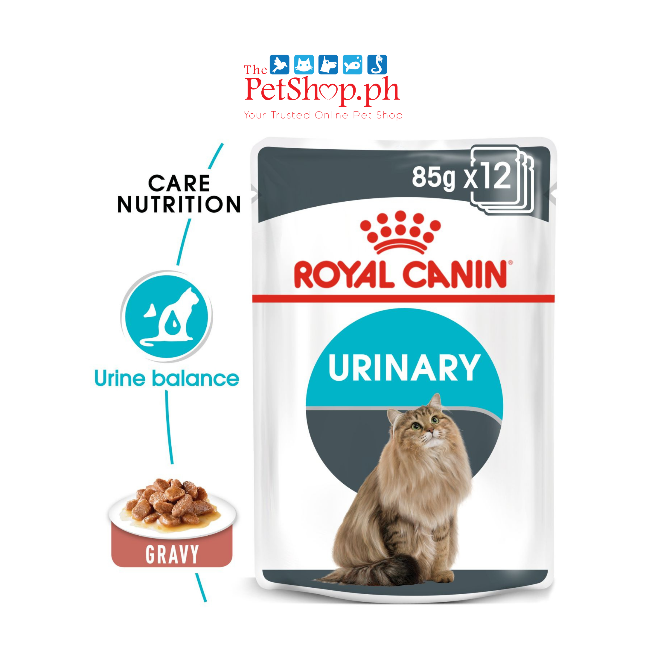 Royal Canin Urinary Care Adult Gravy 85g Set of 12 Gravy Wet Cat Food - Feline Care Nutrition