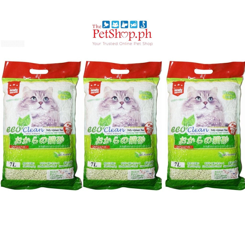 Eco Clean Tofu Cat Litter Clumping  7L SET 6 Flushable