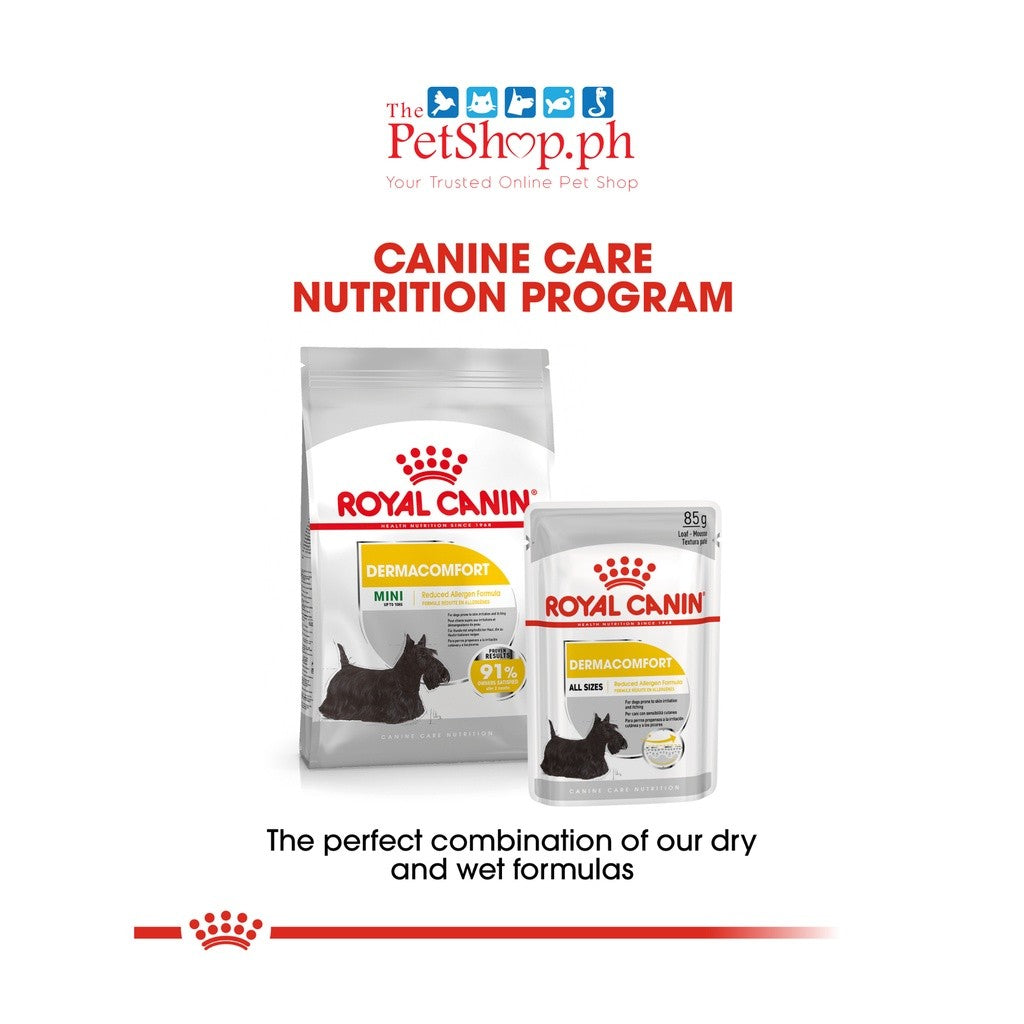 Royal Canin Mini Dermacomfort 8kg Adult Dry Dog Food Canine Care Nutrition - Royal Canin