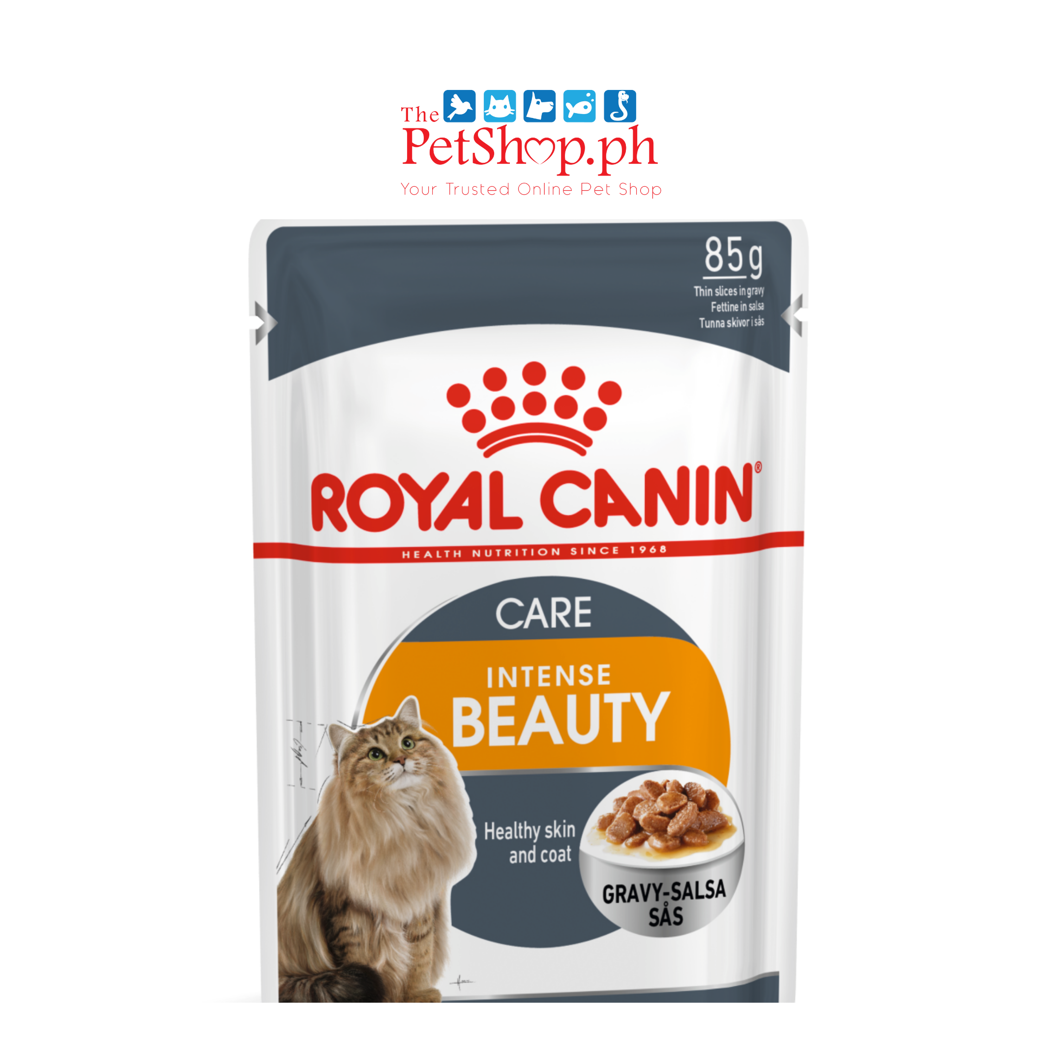 Royal Canin Intense Beauty Adult 85g Set of 12 Gravy Wet Cat Food
