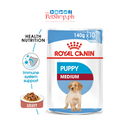 Royal Canin Medium Puppy 140g Set of 10 Wet Dog Food - Size Health Nutrition