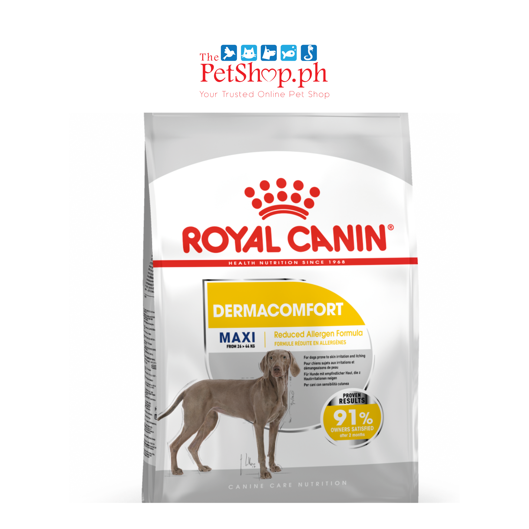 Royal Canin Maxi Dermacomfort 3kg. Adult Dry Dog Food Canine Care Nutrition
