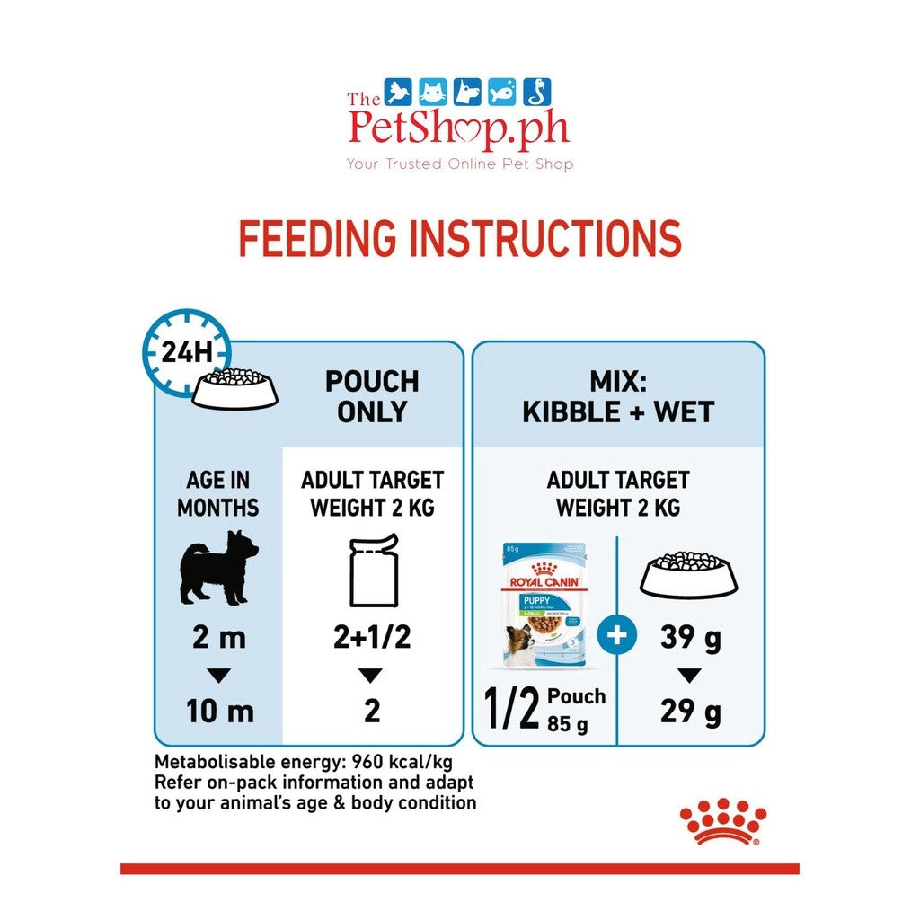 Royal Canin X-small Puppy 85g Pouch Wet Dog Food - Size Health Nutrition