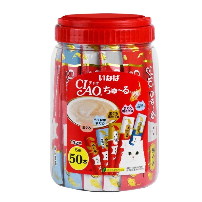 CIAO / INABA Churu Variety - Assorted Festive Jar 14gx50 Cat Treats (50 Pcs/Bottle) - 50pcs