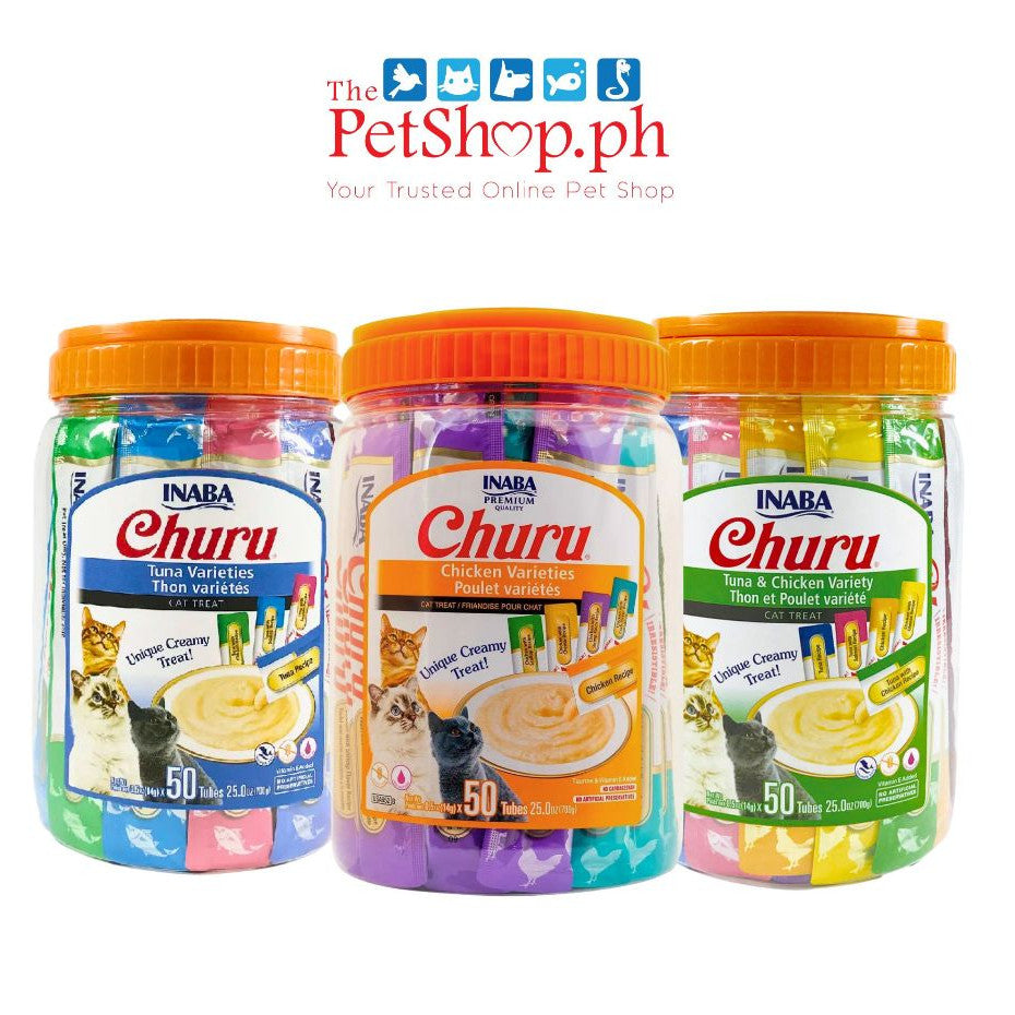 Inaba Churu Varieties Puree/Nourish/Diet Cat Food Jar 50x14g (50 tubes per Bottle)
