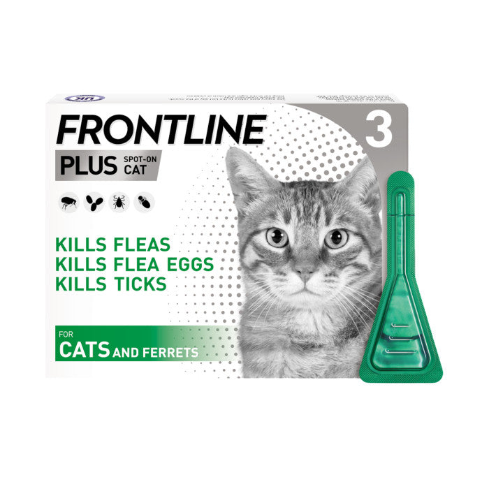 Frontline Plus Tick & Flea Drops For Cats (3 pipet/box)