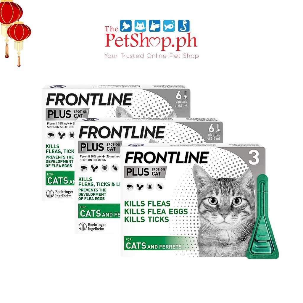Frontline Plus Tick & Flea Drops For Cats (3 pipet/box)