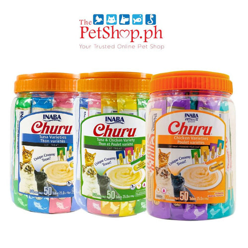 Inaba Churu Varieties Puree/Nourish/Diet Cat Food Jar 50x14g (50 tubes per Bottle)