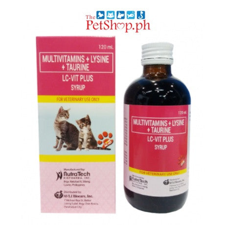 LC-VIT PLUS Syrup Multivitamins + Lysine + Taurine 120ml Cat/Kitten