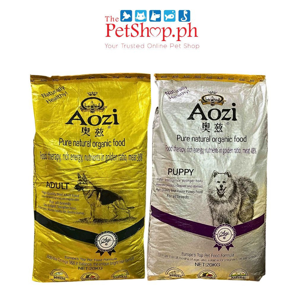 AOZI 20kg + 1kg ORGANIC Beef Dog Food  Adult (GOLD)/ Puppy(SILVER)