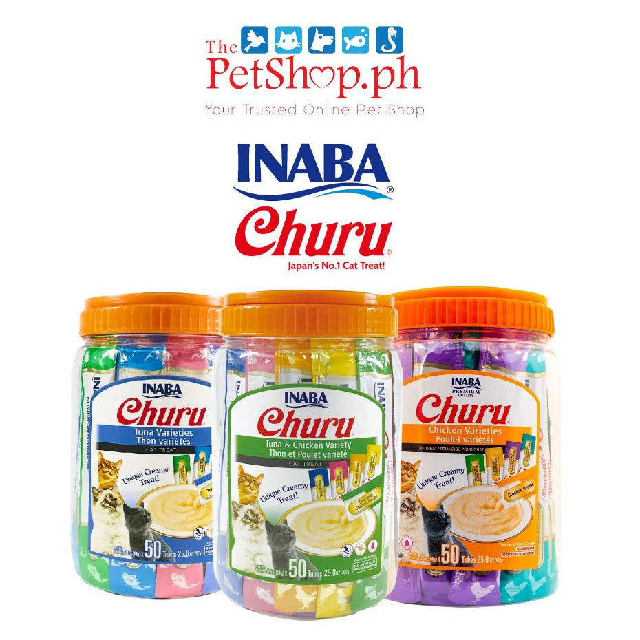 Inaba Churu Varieties Puree/Nourish/Diet Cat Food Jar 50x14g (50 tubes per Bottle)