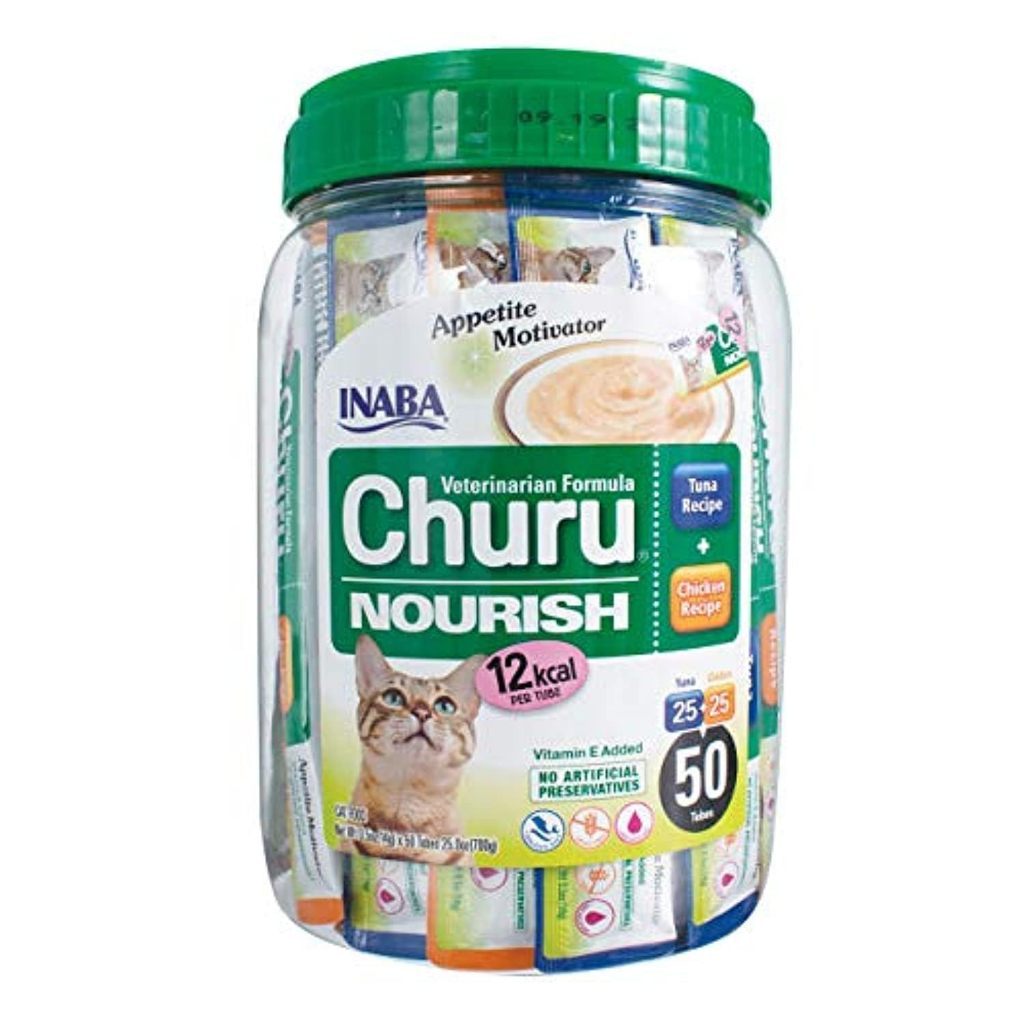 Inaba Churu Varieties Puree/Nourish/Diet Cat Food Jar 50x14g (50 tubes per Bottle)