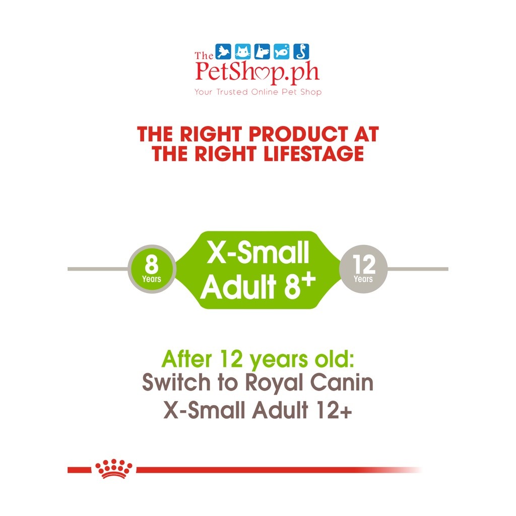 Royal Canin X-Small Adult 8+ 1.5kg Dry Dog Food - Size Health Nutrition - Royal Canin