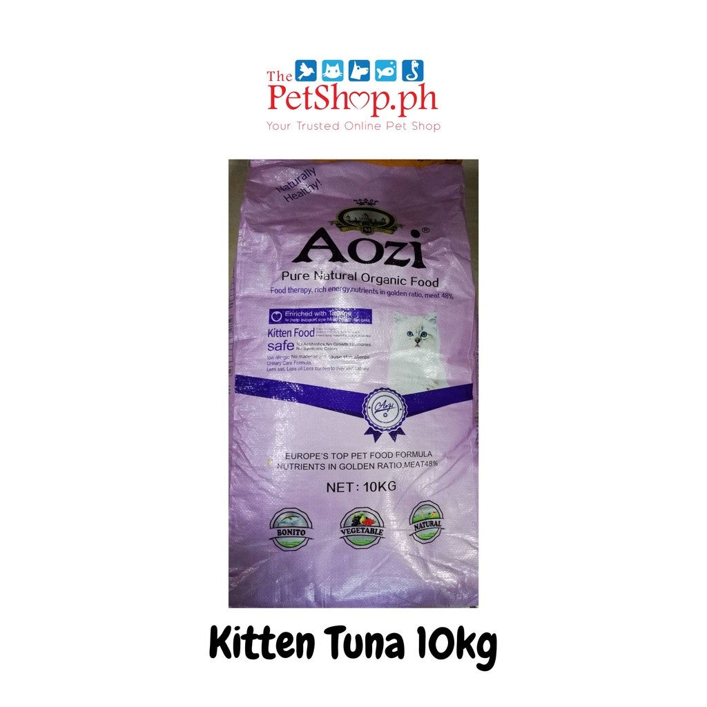 AOZI Organic CAT Food 10KG ADULT  Salmon (+500g) or KITTEN Tuna