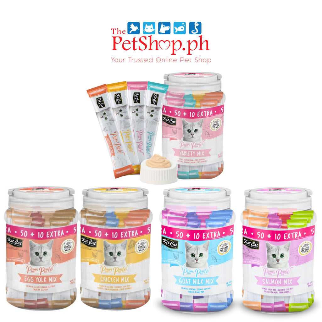 Kit Cat  PureeJar 900g Chicken, Egg Yolk, Mix Variety,Goat, Salmon and Tuna Flavor