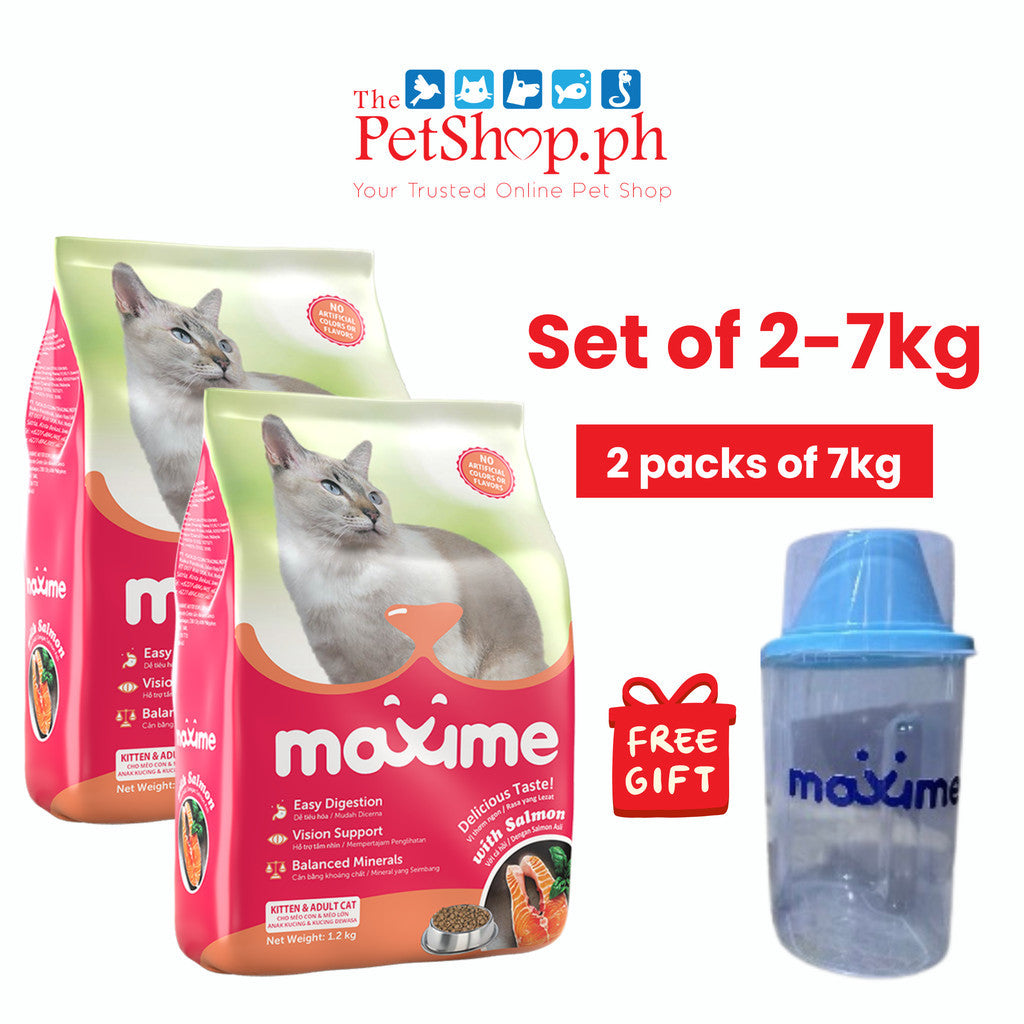 SET of 2 - Maxime Dry Cat Food 7kg TUNA Flavor FREE Canister  Kitten & Adult