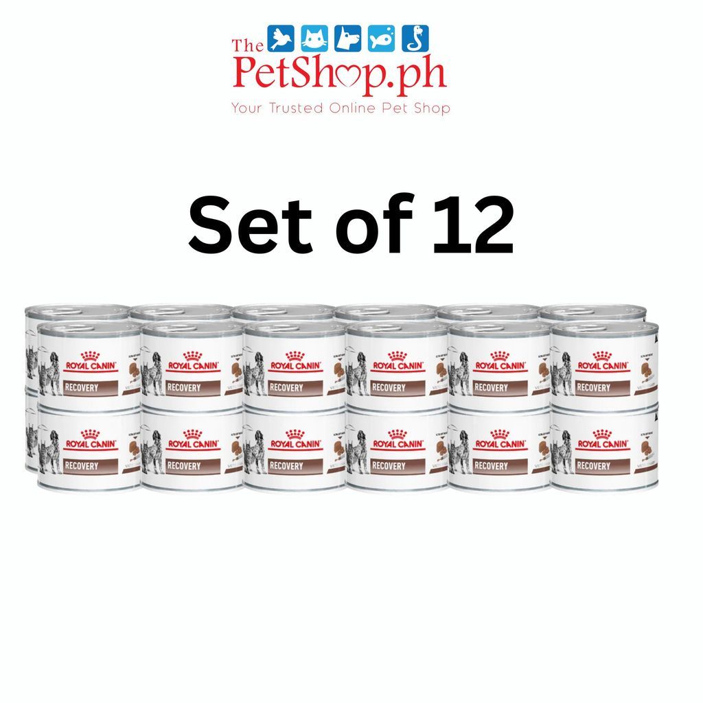 Royal Canin VD SET of 12  Recovery Ultra Soft Mousse 195g Can Wet Dog/Cat - Set of 12