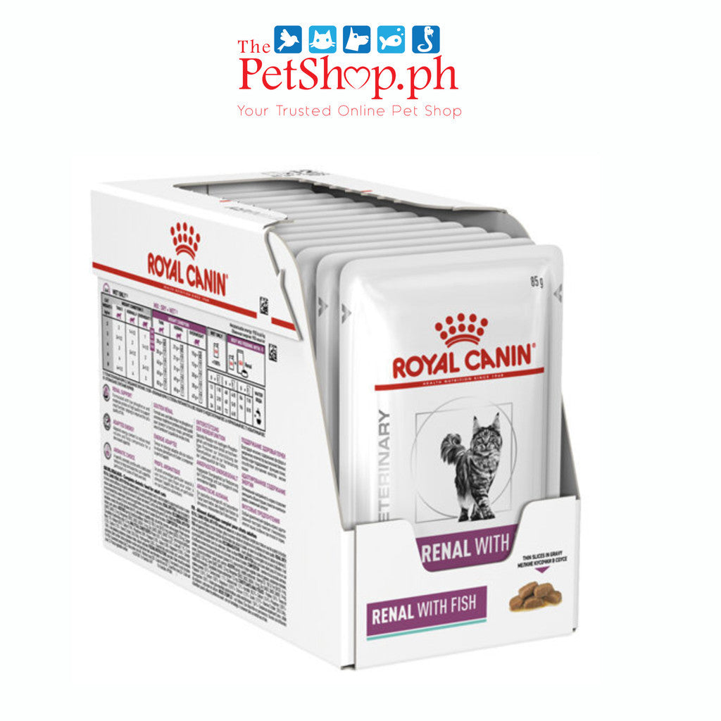 Royal Canin VD SET of 12 Renal with Fish (85g x 12 Pouches) Wet Cat Food Vet Range